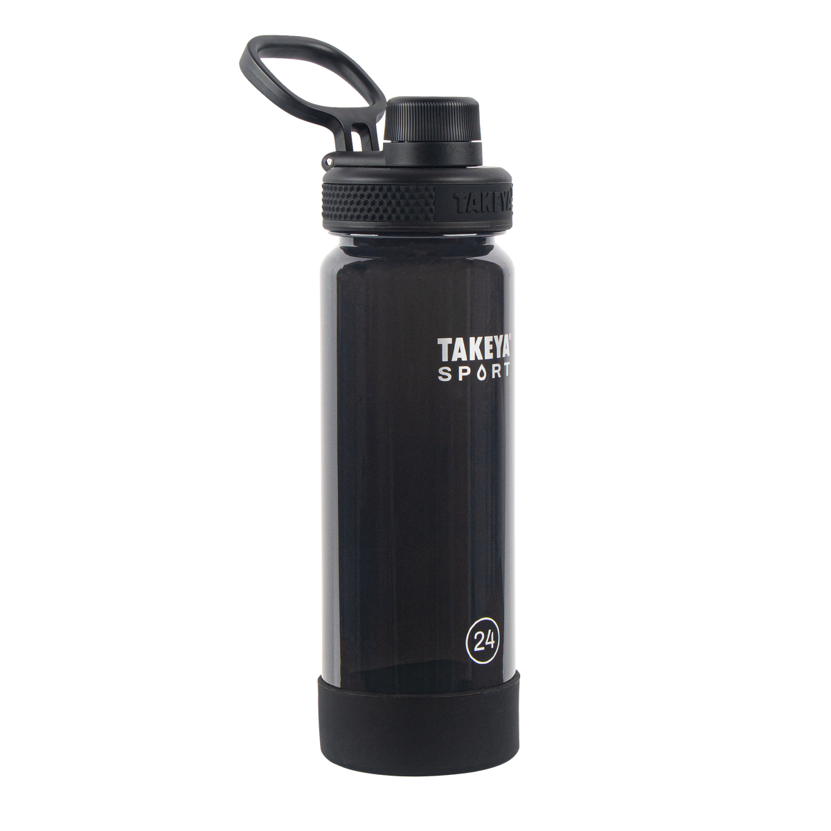 tritan-sport-water-bottle-with-spout-lid-e4 51664-TKS-Tritan-Spout-24-GrandSlamBlack-frontangle.png