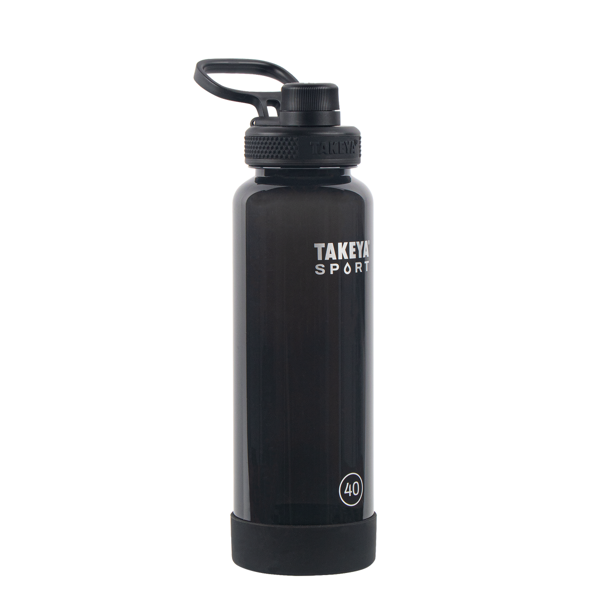 tritan-sport-water-bottle-with-spout-lid-e4 52023-TKS-Tritan-Spout-40-GrandSlamBlack-frontangle.png